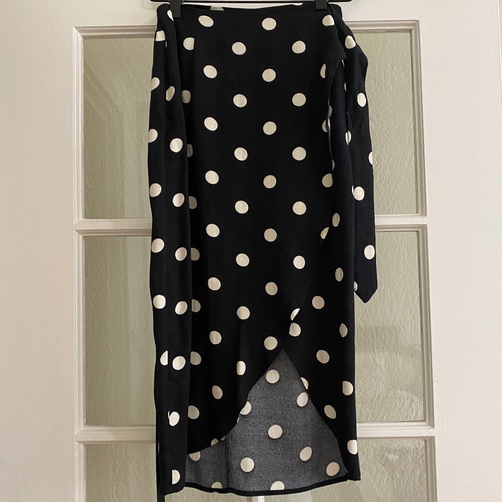 Reformation Polka Dot Wrap Skirt